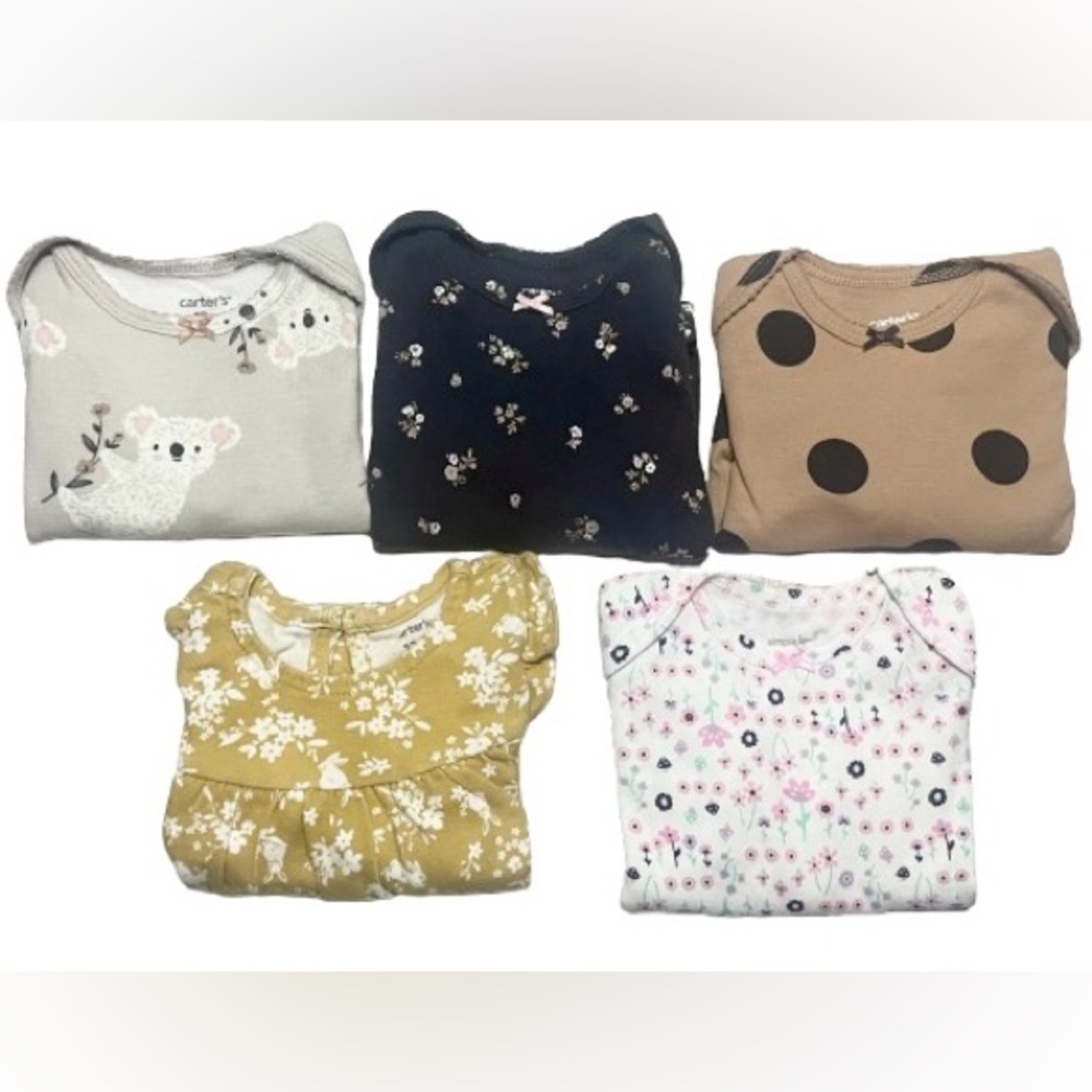Carter’s Baby Girl’s Long Sleeve Onsie Bundle- Size 12M